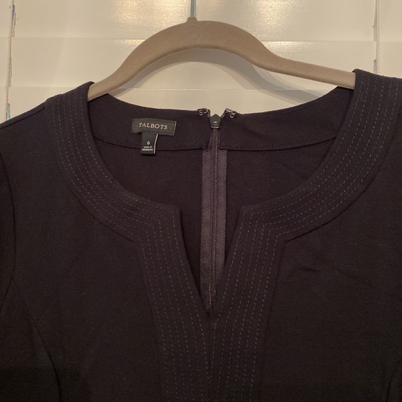 Black Ponte Knit Dress Long Sleeve Nearly New - Picture 2 of 5